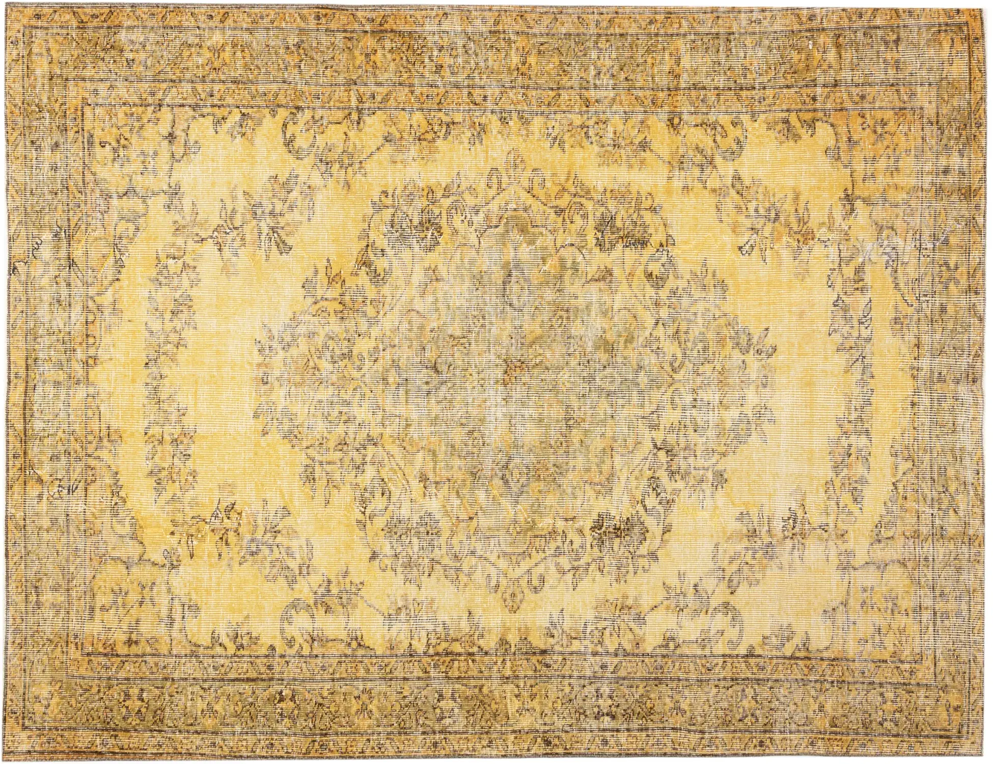 Gul Turkiet vintage matta 258 x 170 cm - Unik handgjord matta