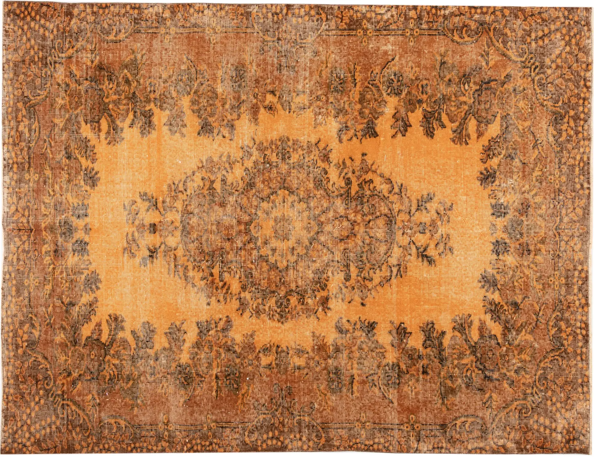 Orange Turkiet vintage matta 270 x 170 cm - Unik handgjord matta