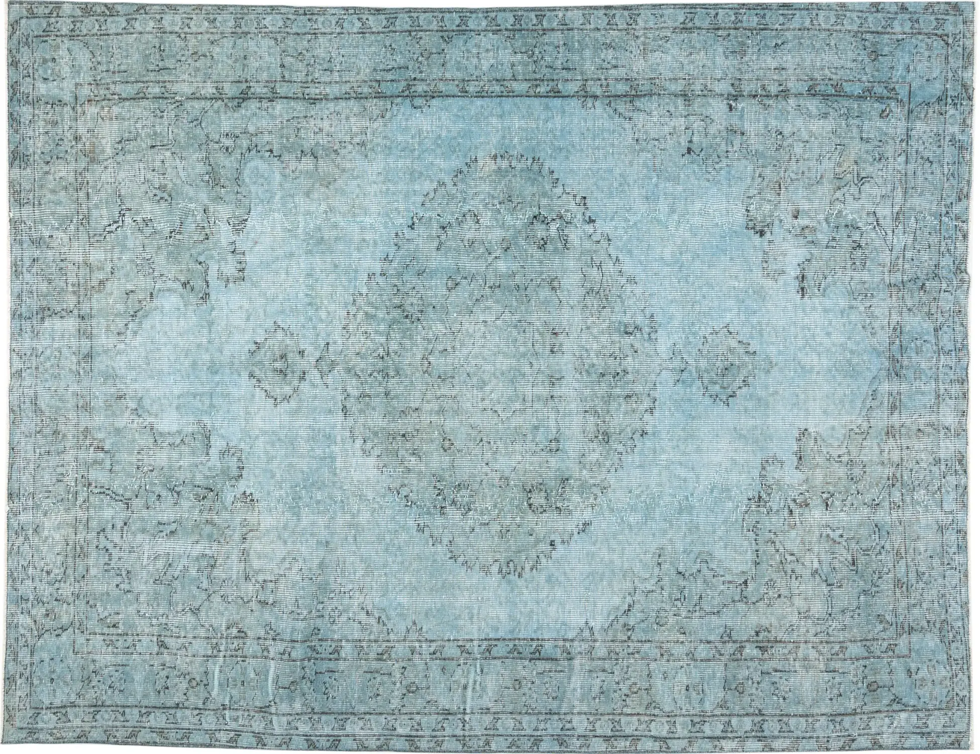 Blå Turkiet vintage matta 283 x 168 cm - Unik handgjord matta