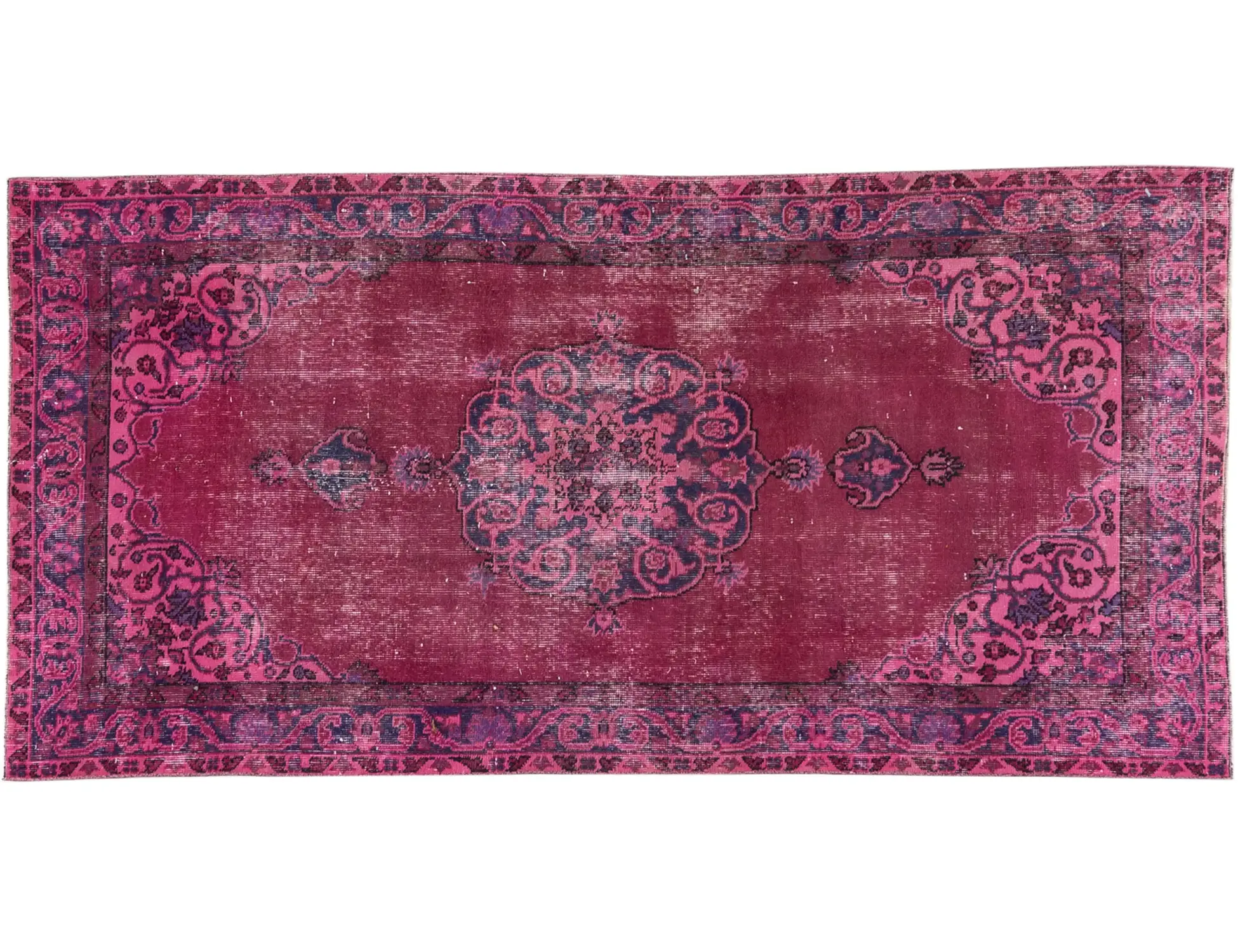 Pinkki Turkki vintage matot 228 x 110 cm - Ainutlaatuinen käsintehty matto