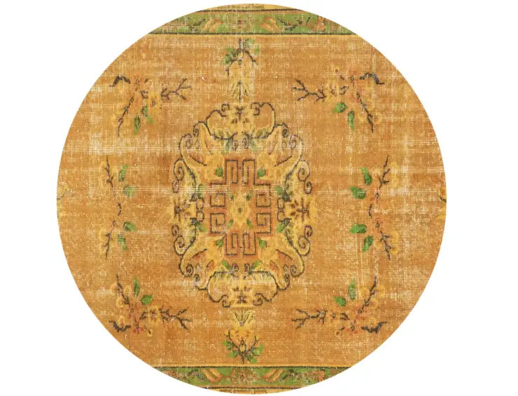 Grise Turc Tapis vintage 154 x 154 cm