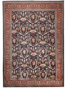 Blau Persien Tabriz Teppich 368 x 289 cm