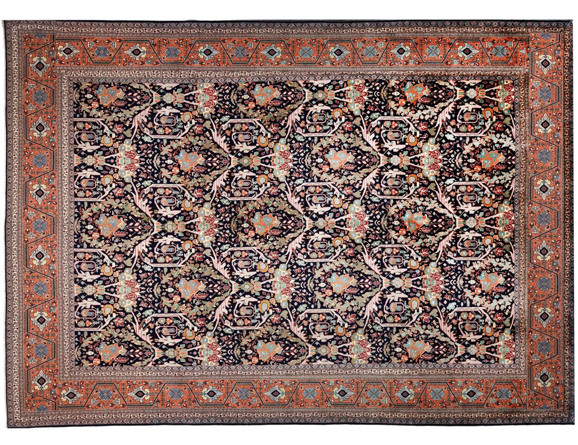 Blå Persien Tabriz Matta 368 x 289 cm - Unik handgjord matta