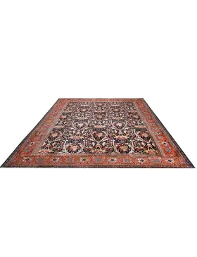 Blau Persien Tabriz Teppich 368 x 289 cm - view 1