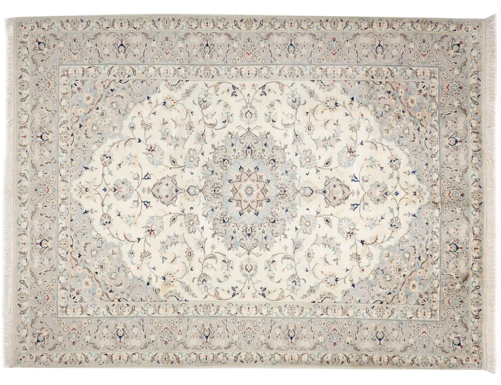 Beige Persiano Keshan Tappeto 300 x 196 cm - Tappeto unico fatto a mano