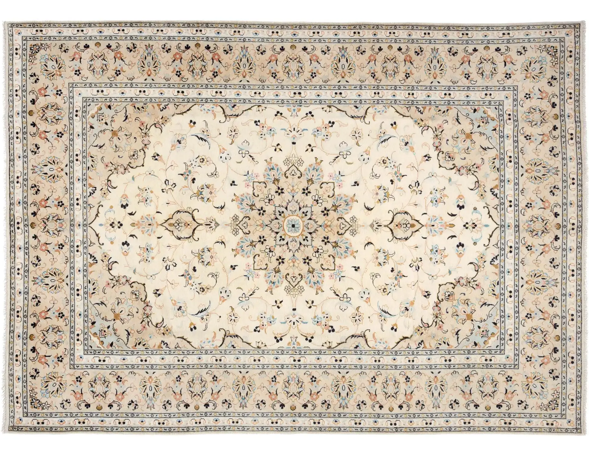 Beige Persien Persisk Tæppe 287 x 192 cm - Unikt håndlavet tæppe