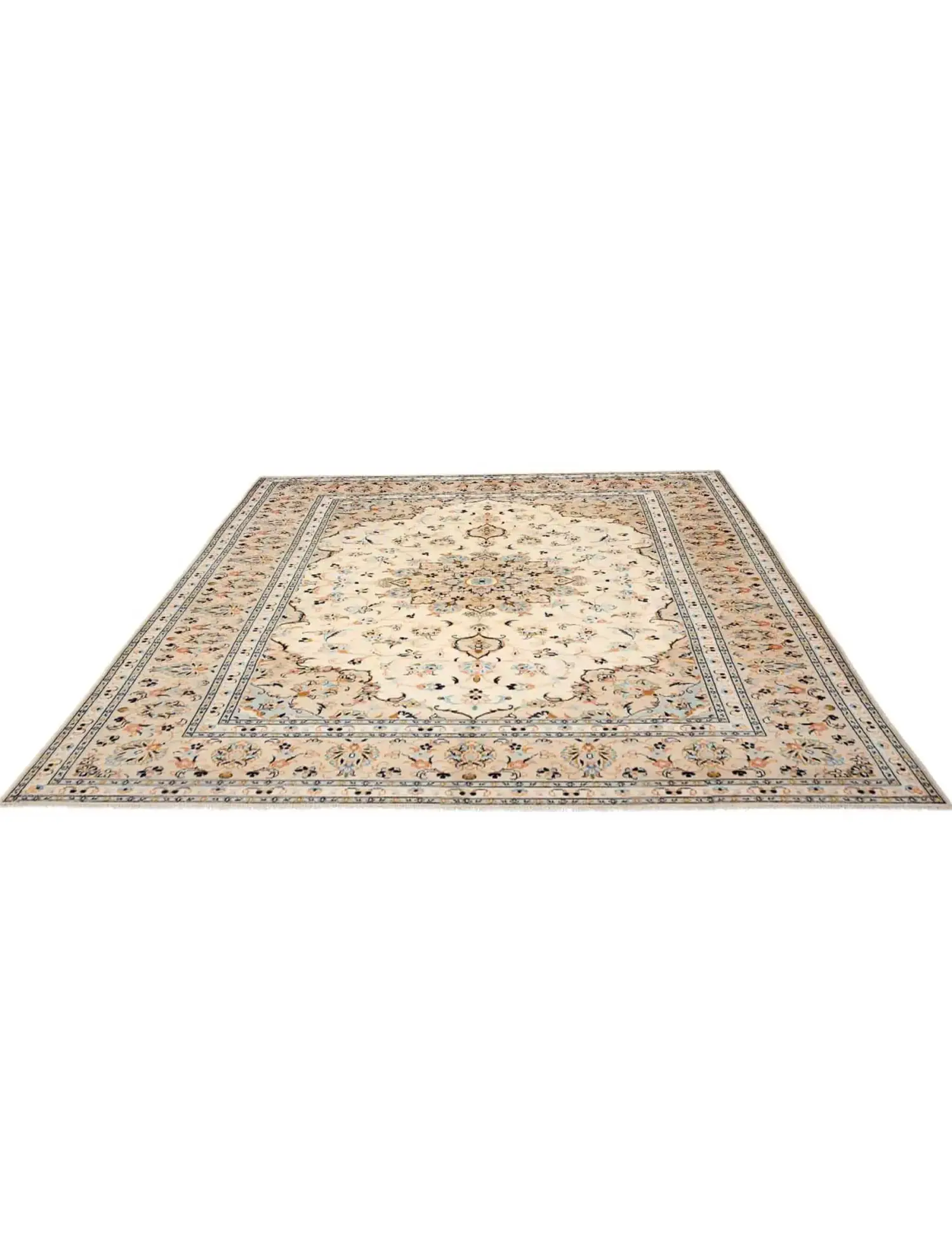Beige Persien Perserteppich 287 x 192 cm - Einzigartiger handgefertigter Teppich