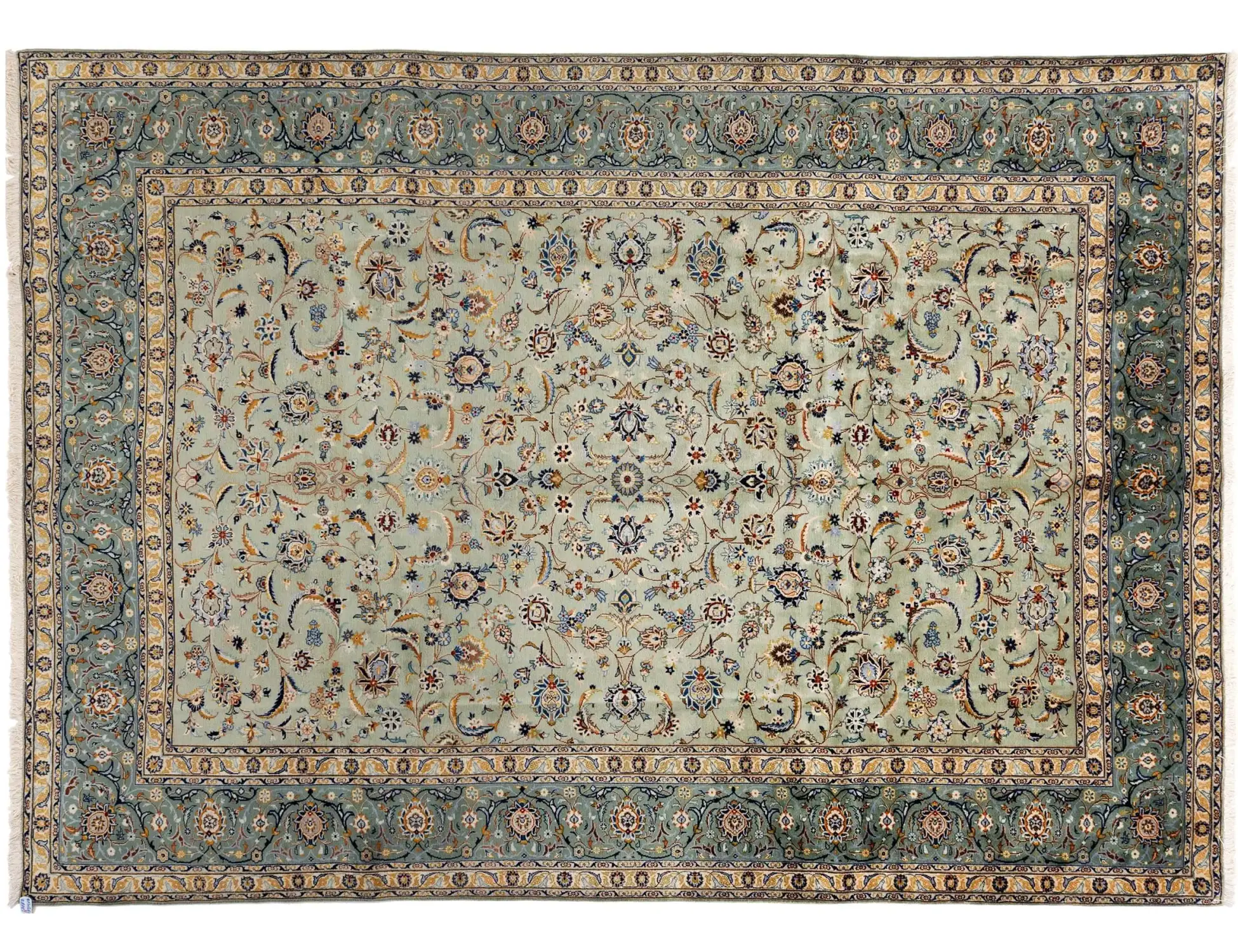 Blau Persien Perserteppich 371 x 263 cm - Einzigartiger handgefertigter Teppich
