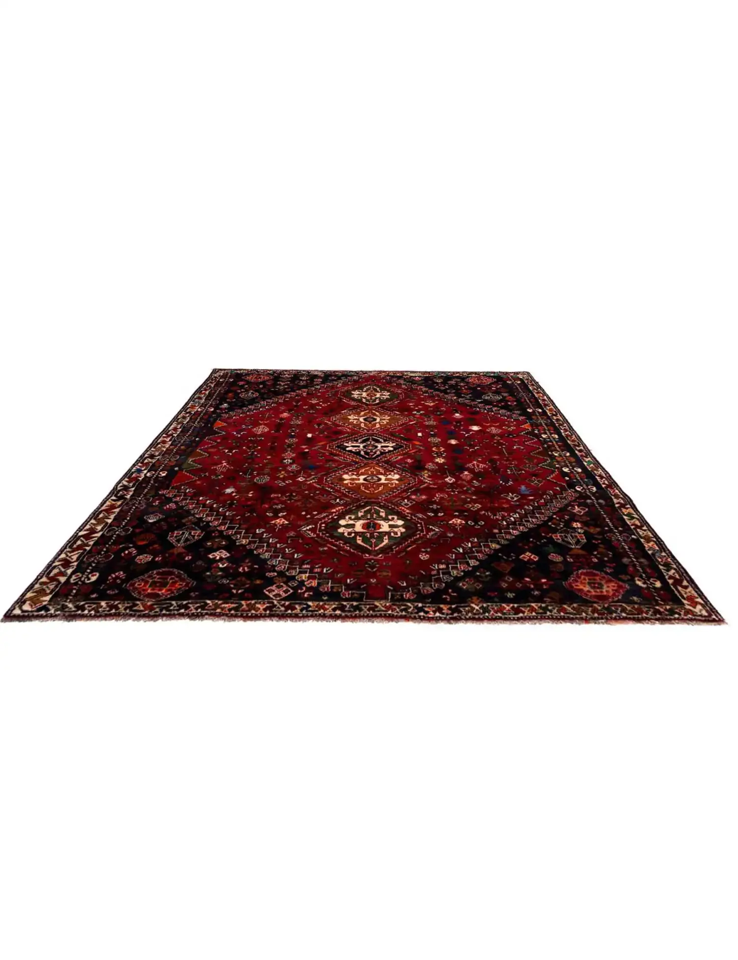 Punainen Persia Shiraz Qashqai 266 x 168 cm - Ainutlaatuinen käsintehty matto