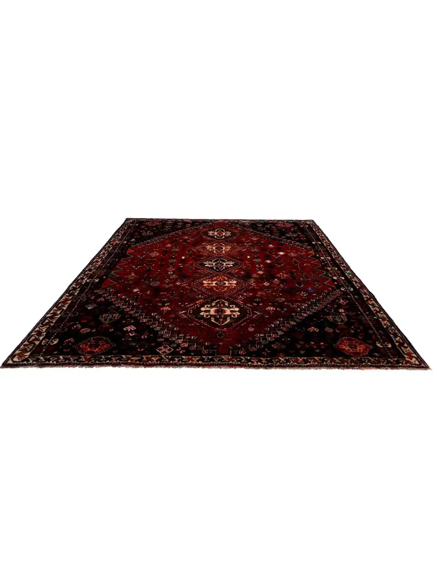Punainen Persia Shiraz Qashqai 266 x 168 cm - Ainutlaatuinen käsintehty matto