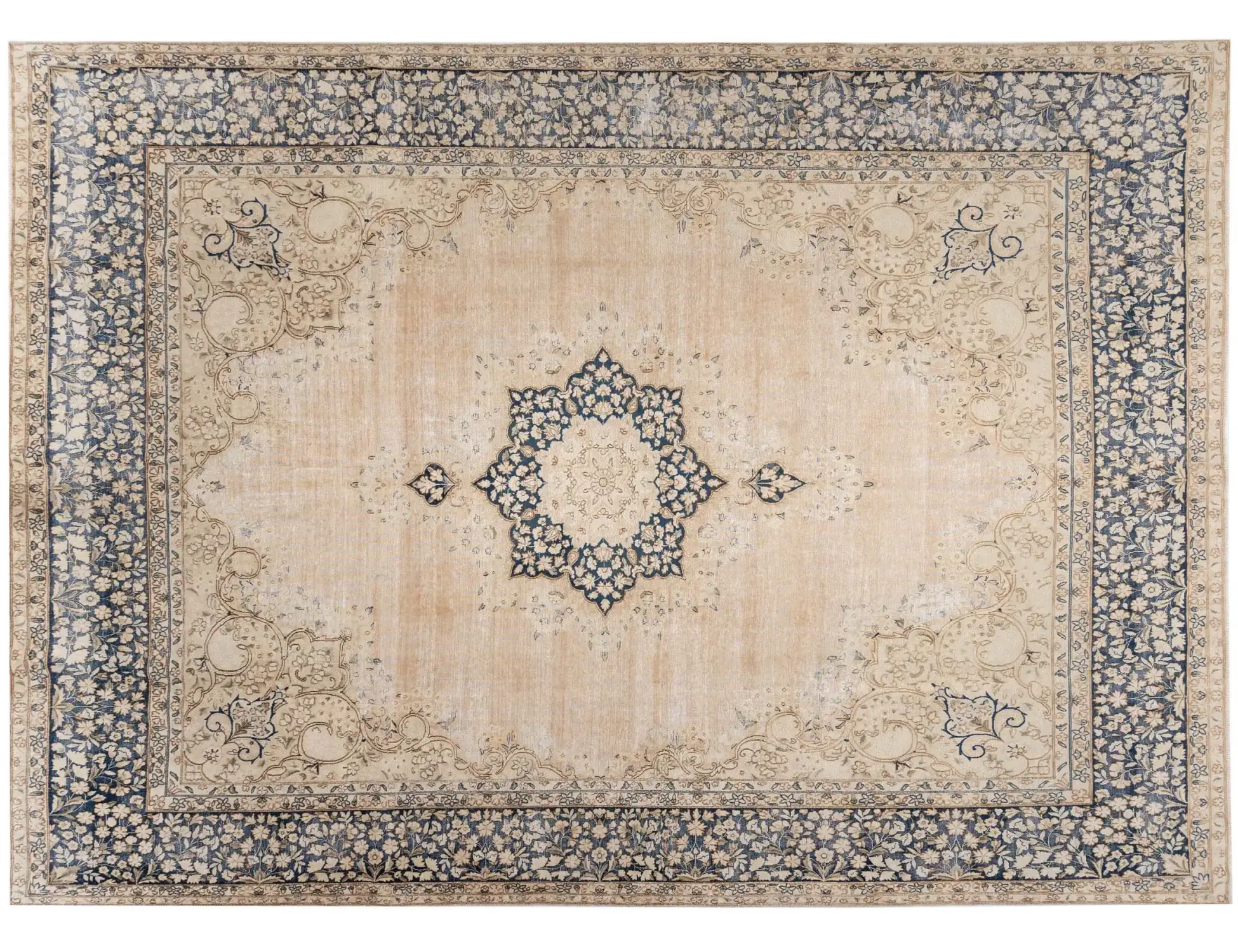 Beige Persien Persisk Vintagetæppe 390 x 295 cm - Unikt håndlavet tæppe