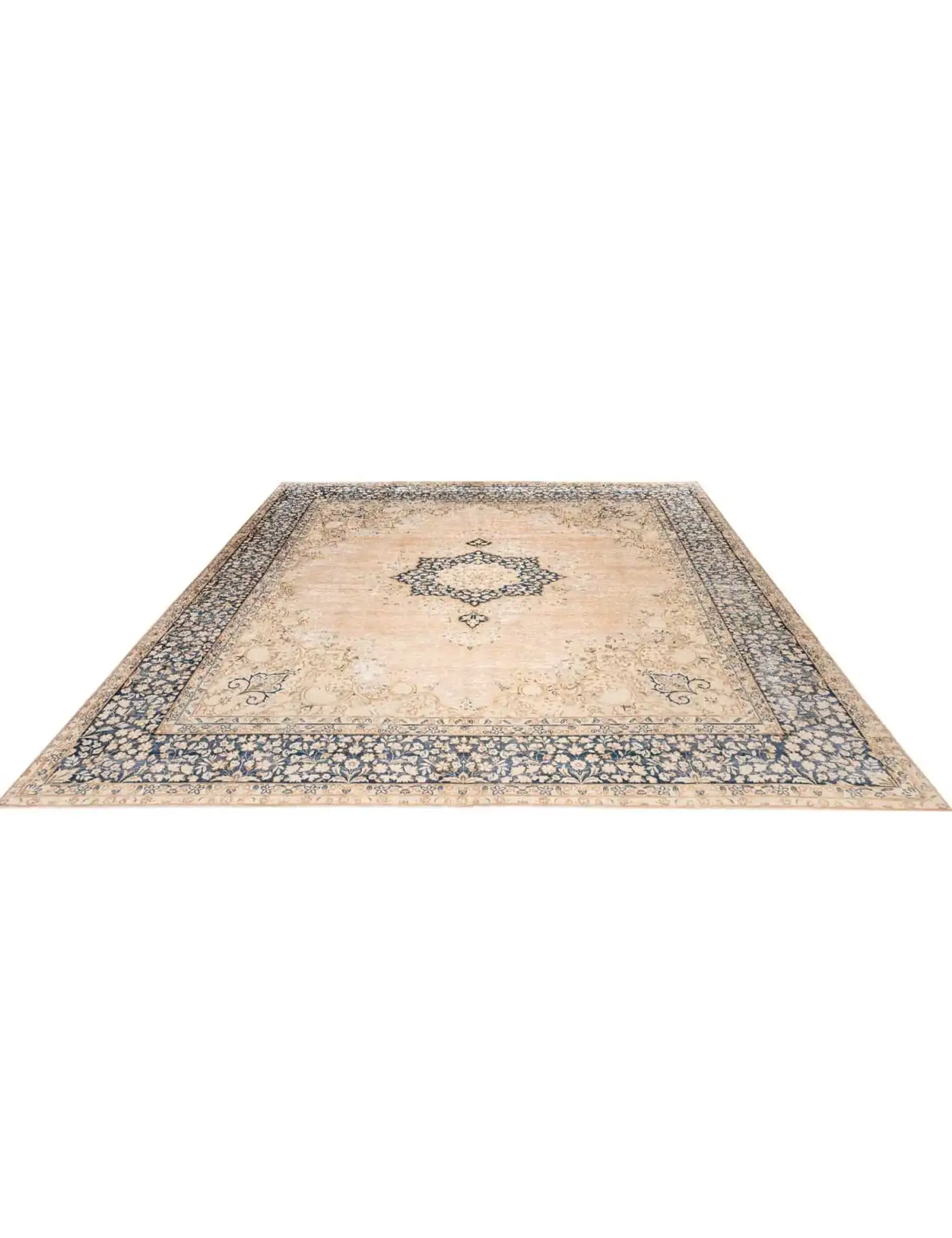 Beige Persia Persian Vintage Carpet 390 x 295 cm - Unique Handmade Carpet