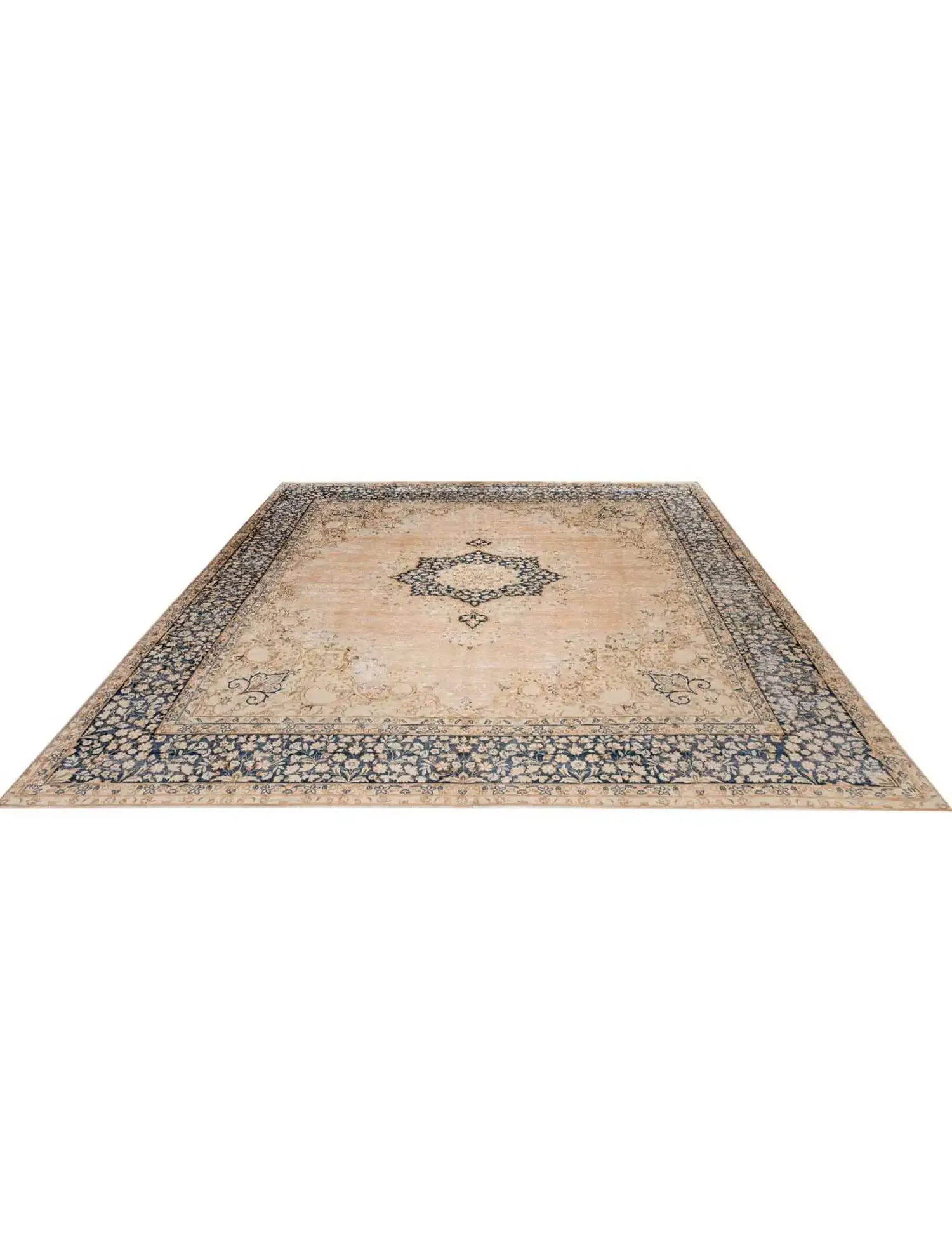 Beige Persia Persian Vintage Carpet 390 x 295 cm - Unique Handmade Carpet