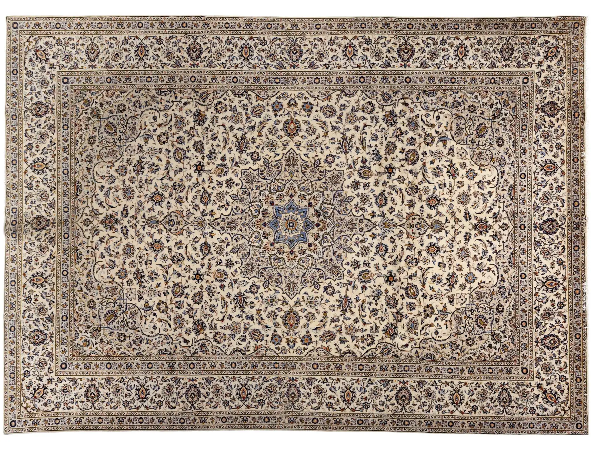 Beige Persien Persisk Tæppe 405 x 293 cm - Unikt håndlavet tæppe