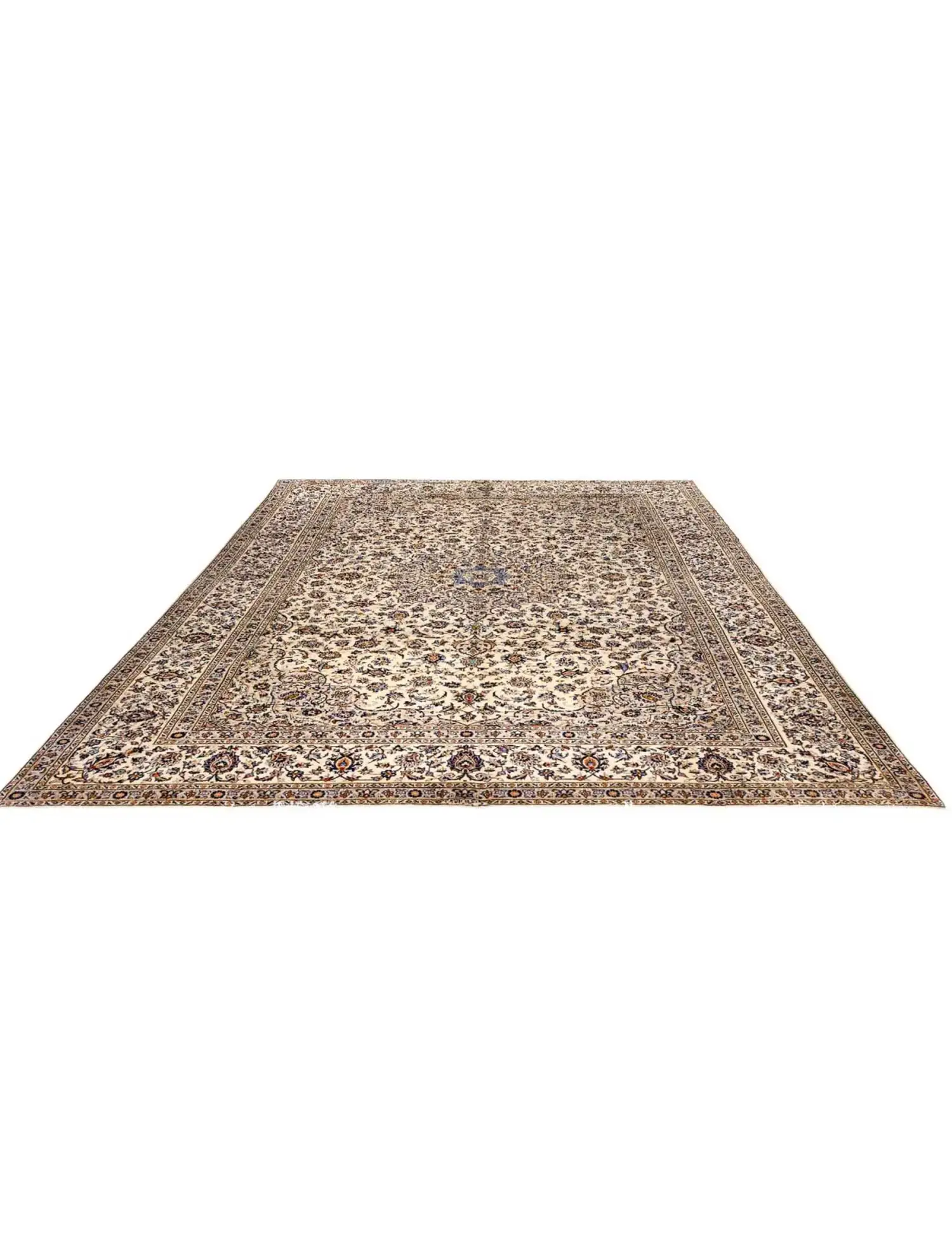 Beige Persien Persisk matta 405 x 293 cm - Unik handgjord matta