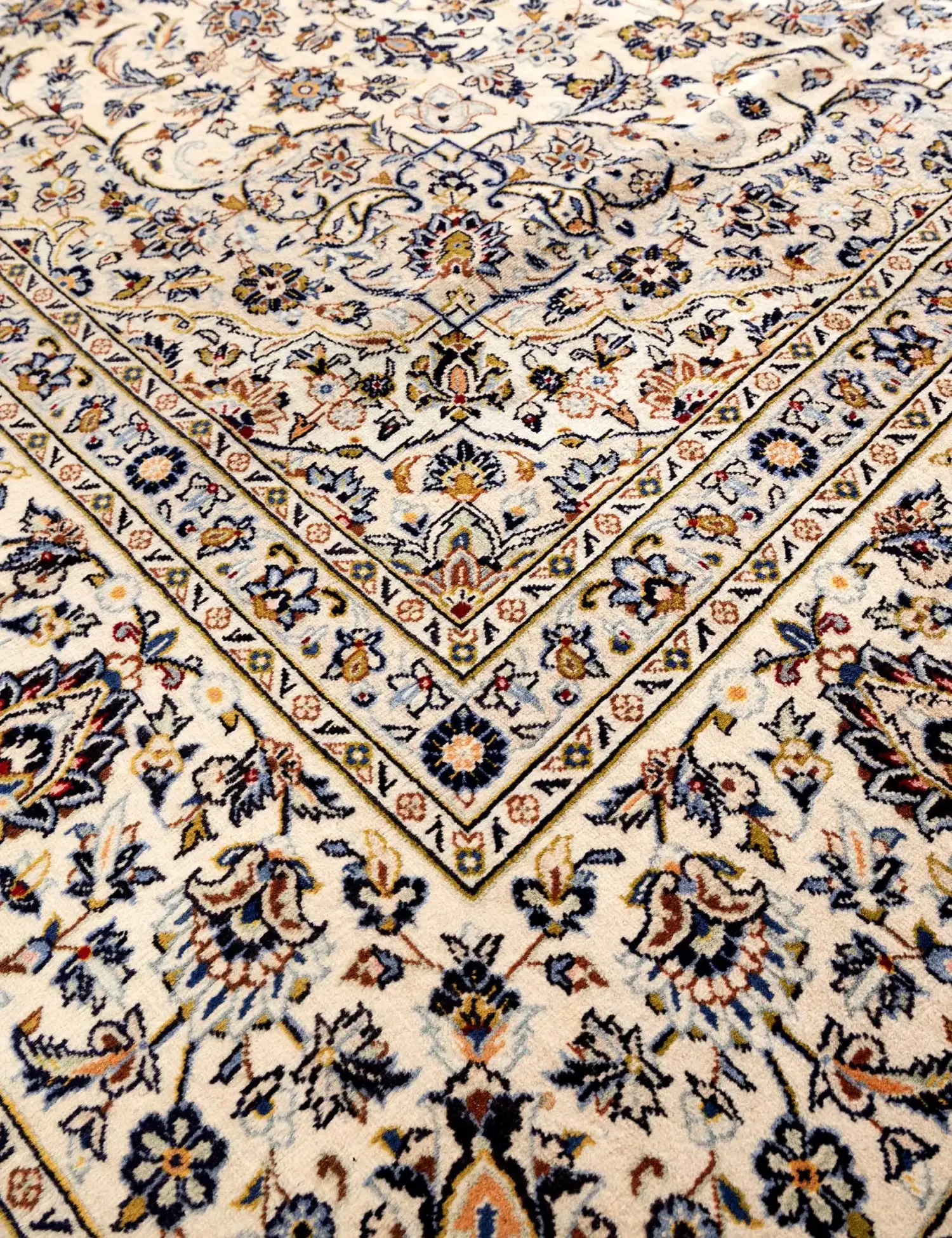 Beige Persien Persisk matta 405 x 293 cm - Unik handgjord matta