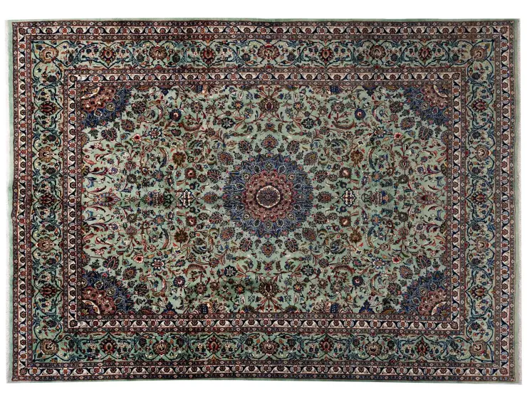 Grøn Persien Persisk Tæppe 398 x 304 cm