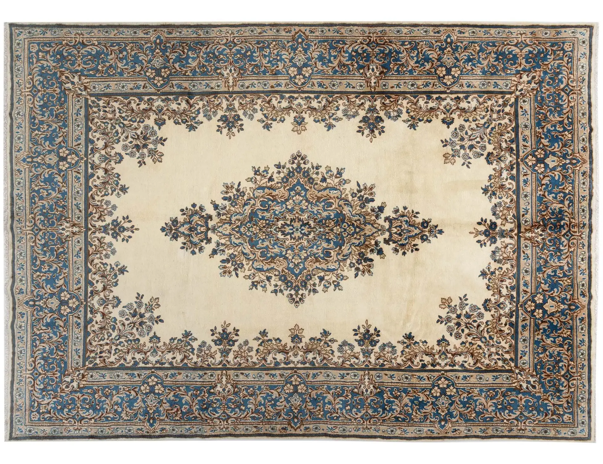 Beige Persia Kerman 377 x 270 cm - Ainutlaatuinen käsintehty matto
