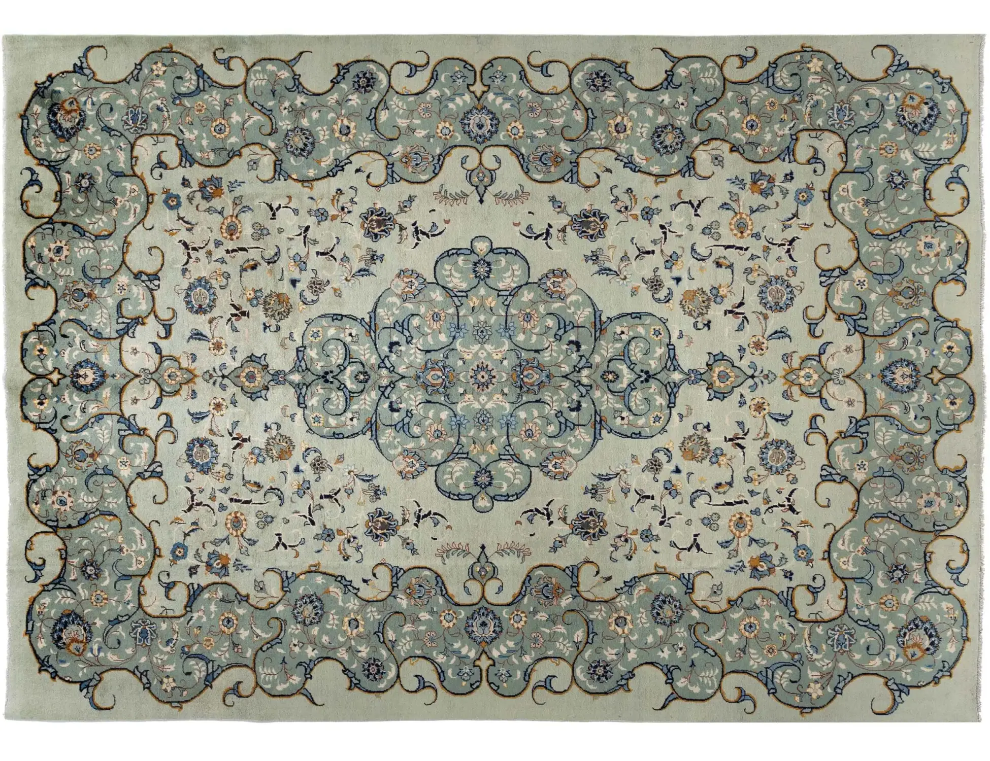 Grønn persia Persisk teppe 339 x 242 cm - Unikt håndlaget teppe