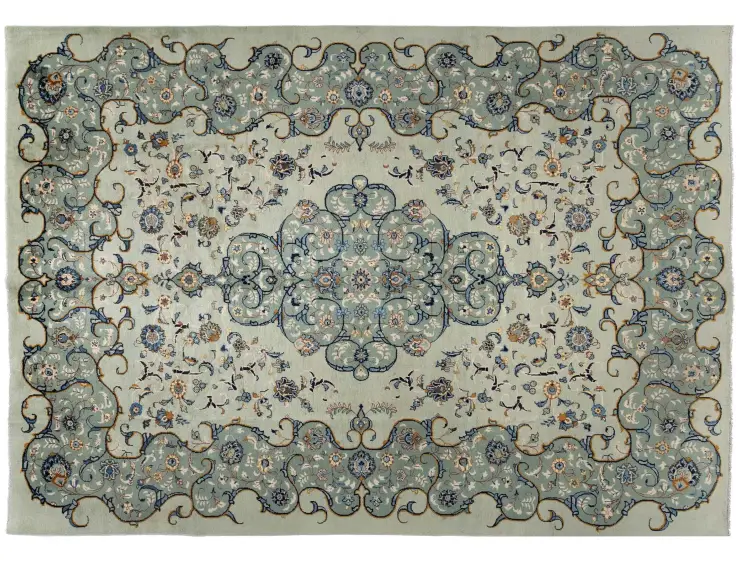 Grønn persia Persisk teppe 339 x 242 cm