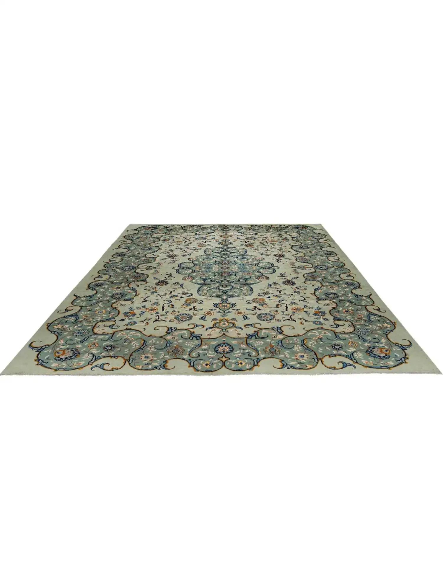 Green Persia Persian Rug 339 x 242 cm - Unique Handmade Carpet
