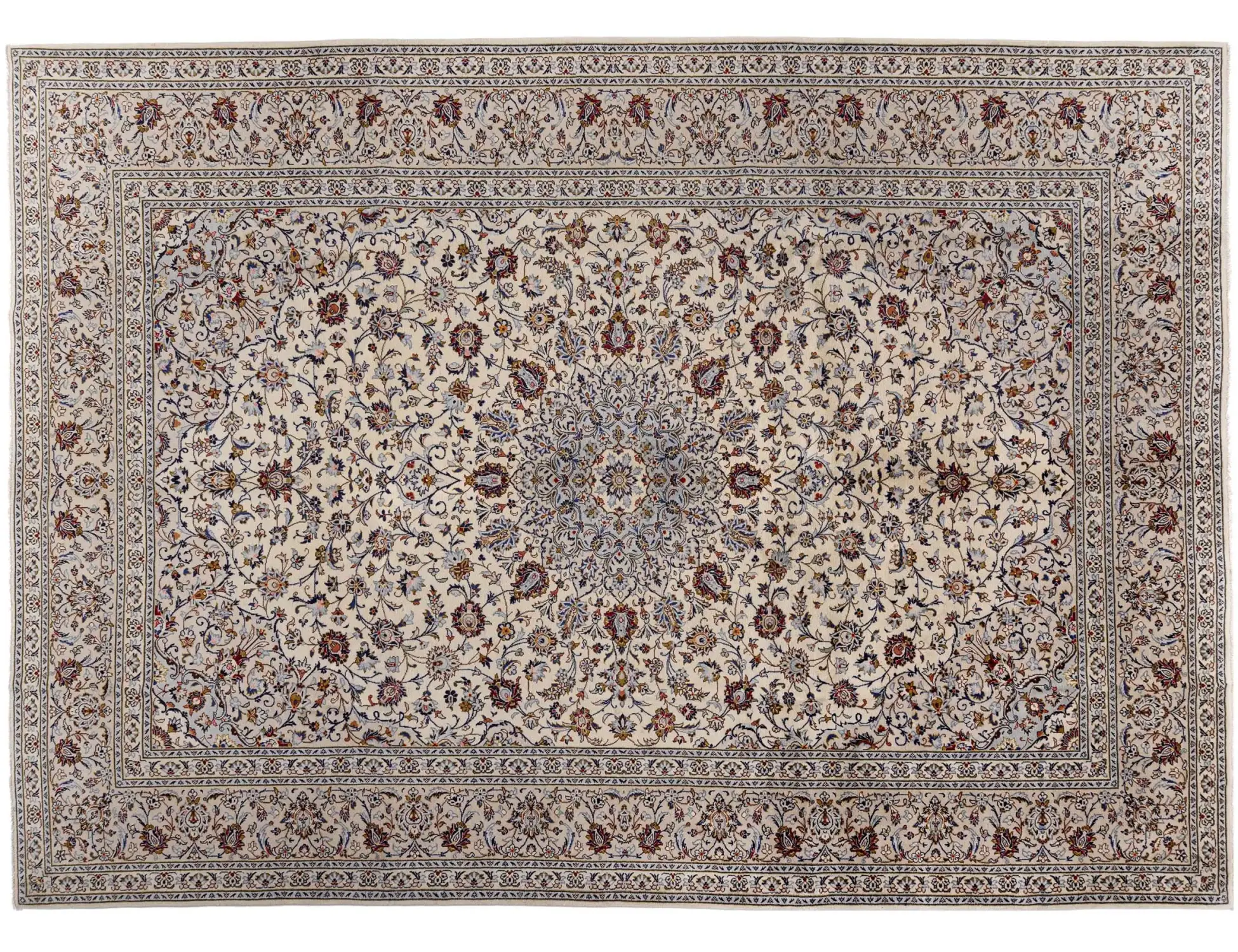 Beige Persien Kashan 405 x 303 cm - Unikt håndlavet tæppe