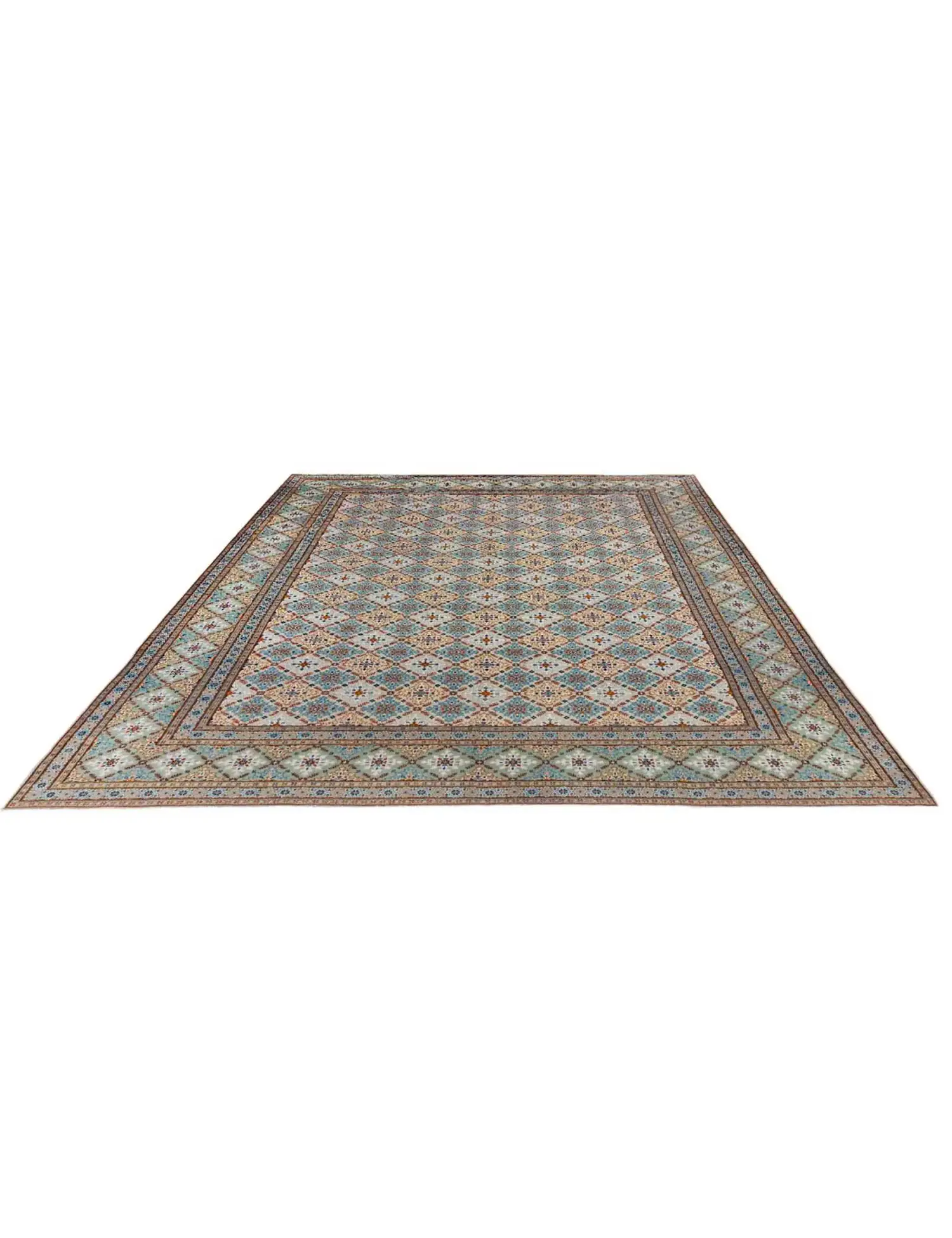 Groen Perzië Perzisch Tapijt 385 x 278 cm - Uniek handgemaakt tapijt