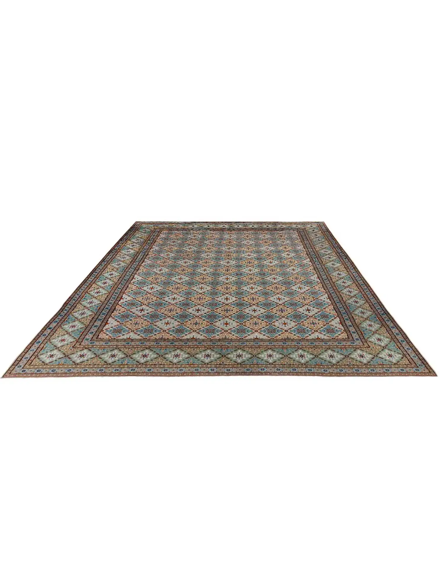 Groen Perzië Perzisch Tapijt 385 x 278 cm - Uniek handgemaakt tapijt
