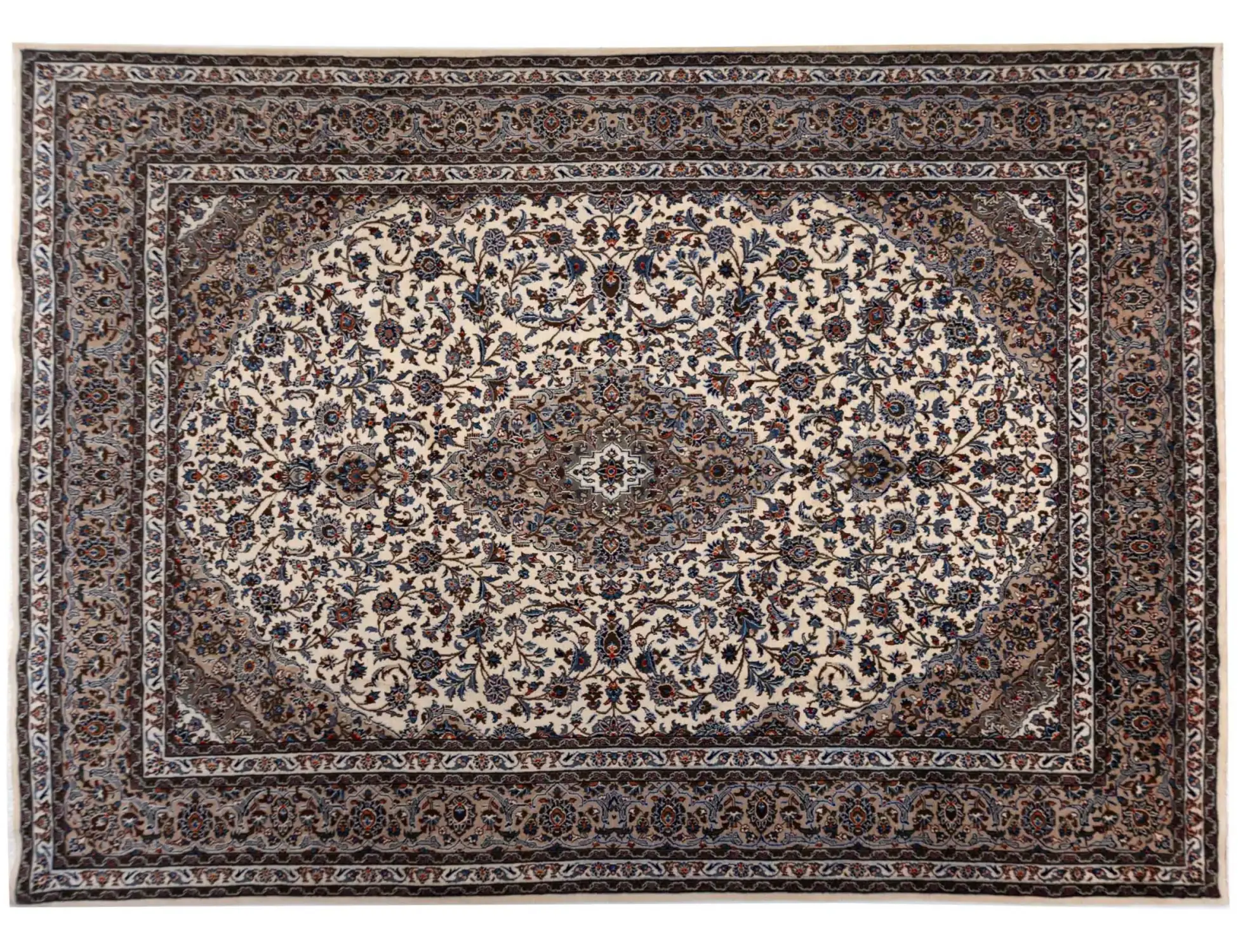 Beige Persa Alfombra Persa 384 x 295 cm - Alfombra única hecha a mano
