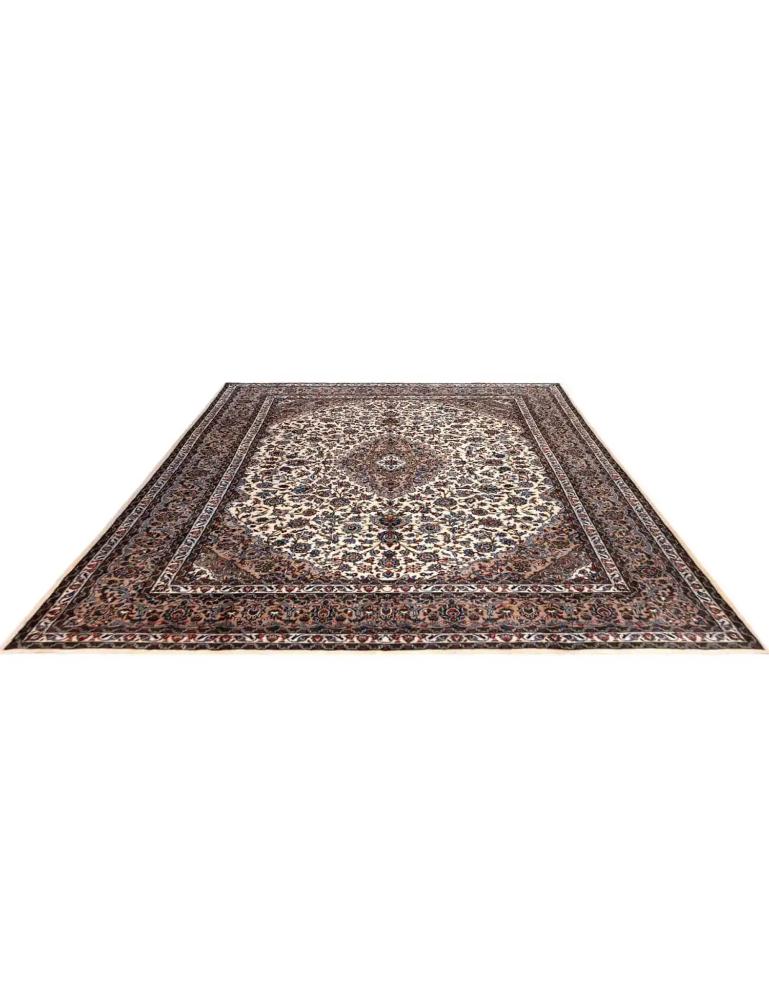Beige Persien Persisk Tæppe 384 x 295 cm - Unikt håndlavet tæppe