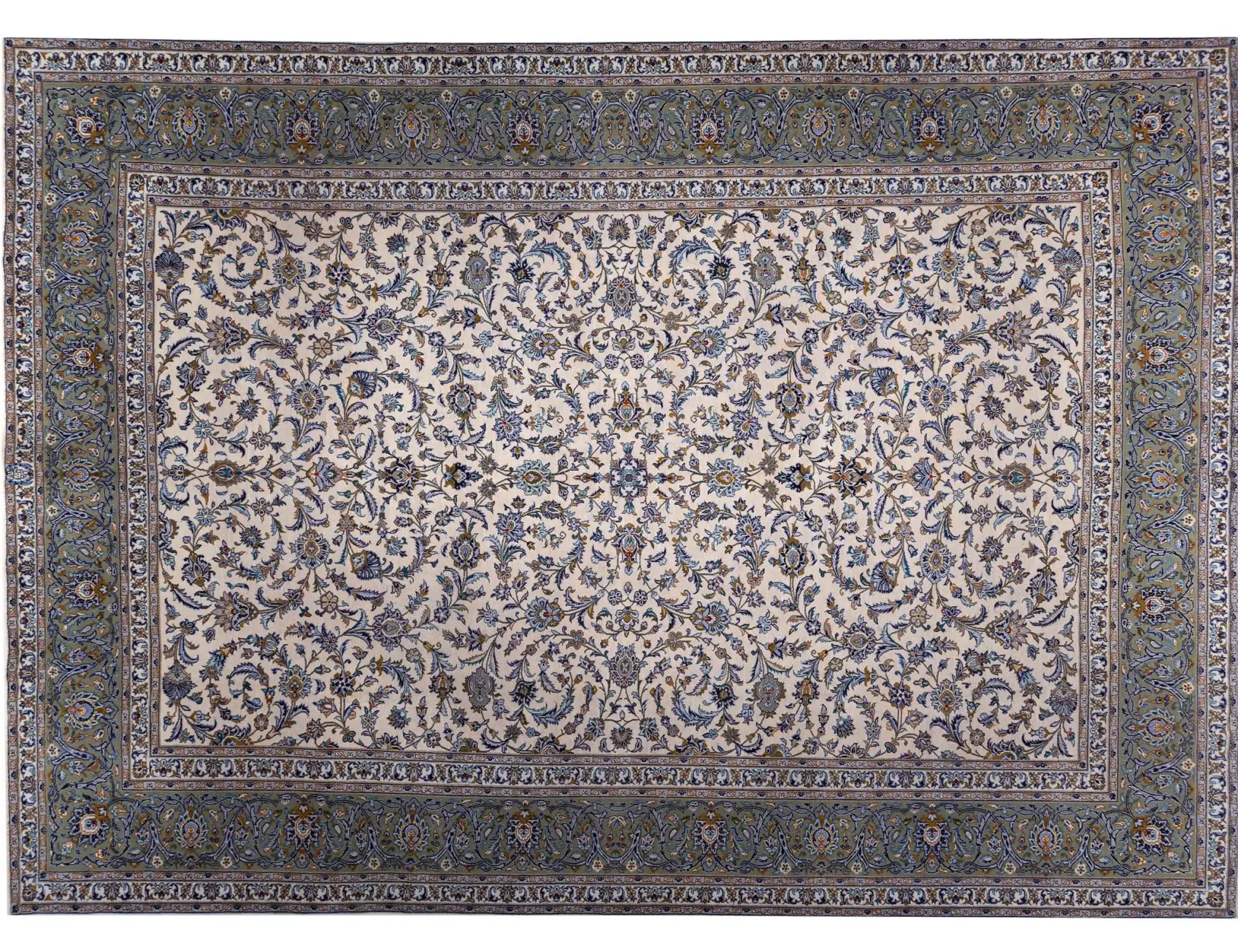 Beige Persia Patina Kashan Rug 425 x 310 cm - Unique Handmade Carpet