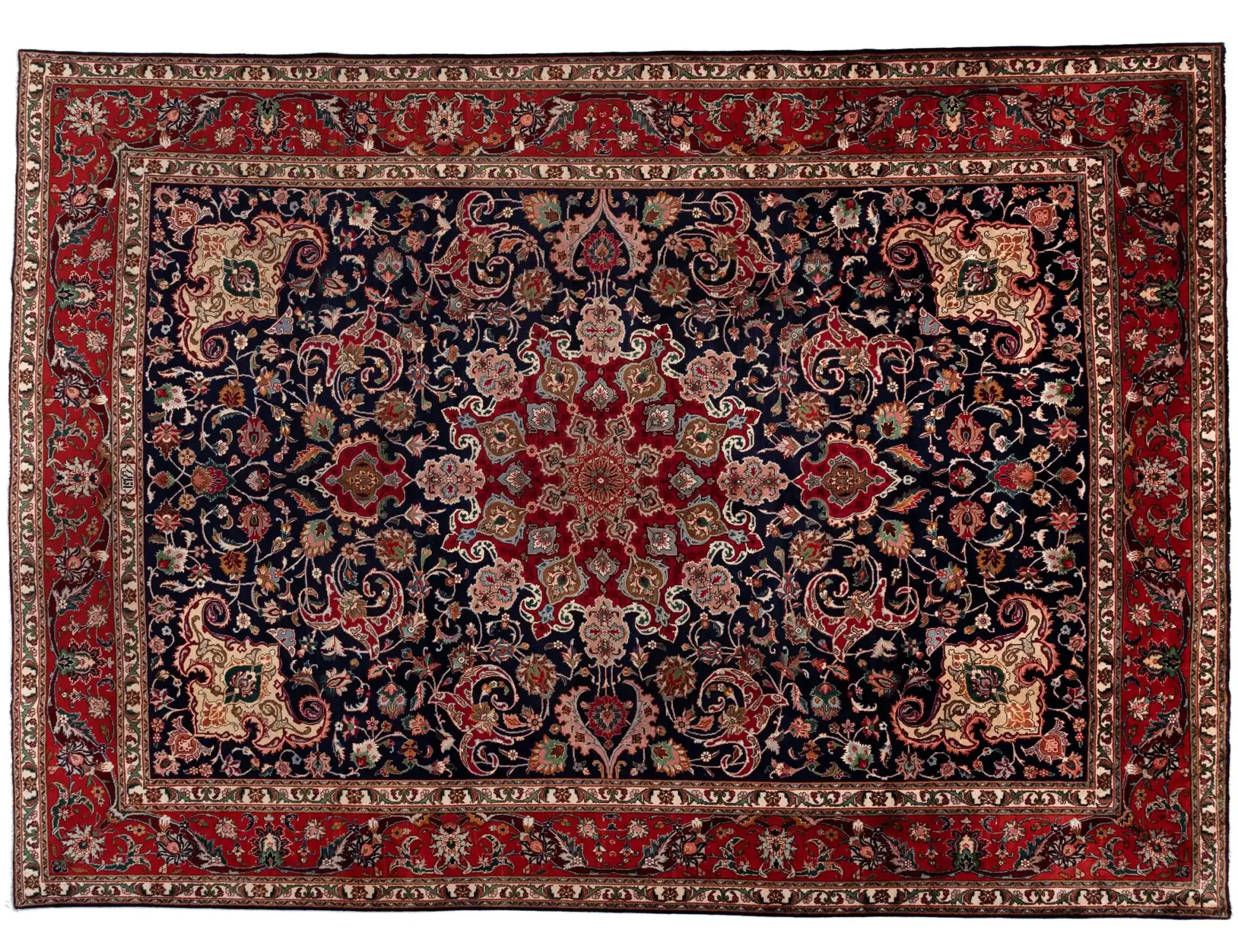 Blue Persia Persian Rug 390 x 297 cm - Unique Handmade Carpet