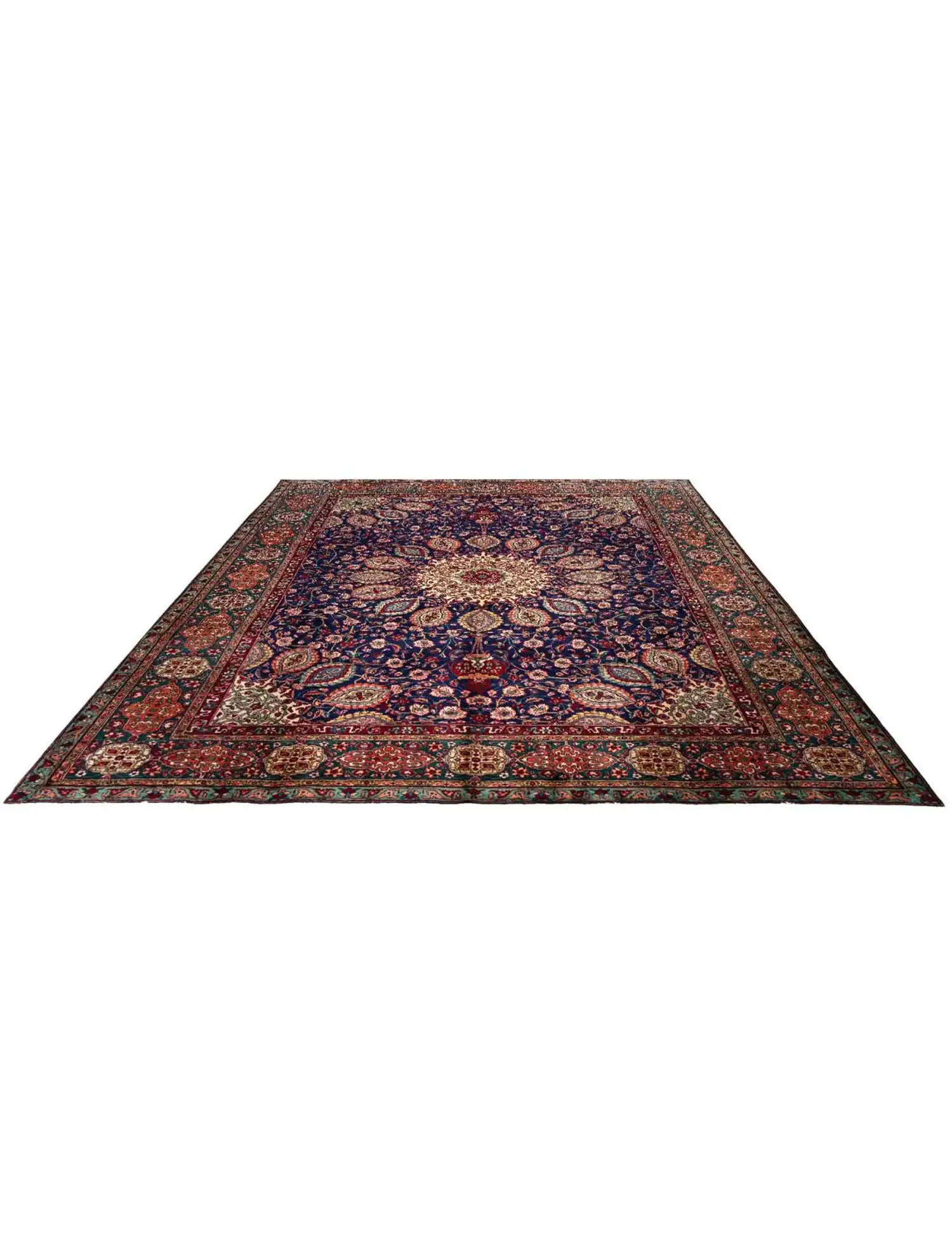 Blå Persien Persisk Tæppe 389 x 300 cm - Unikt håndlavet tæppe