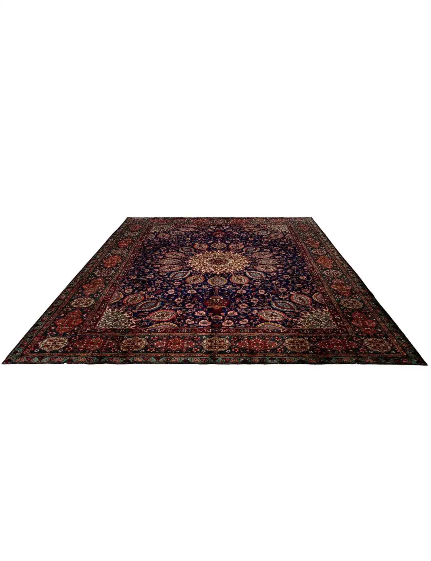 Blå Persien Persisk Tæppe 389 x 300 cm - Unikt håndlavet tæppe