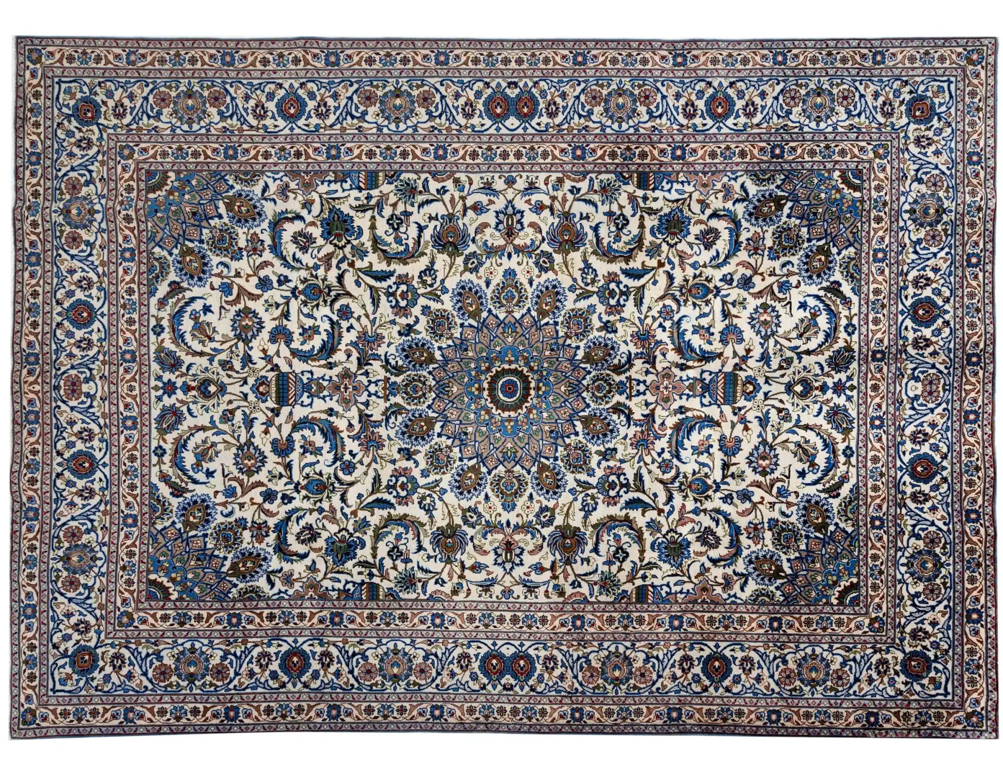 Beige Persien Kashan 341 x 243 cm - Unikt håndlavet tæppe