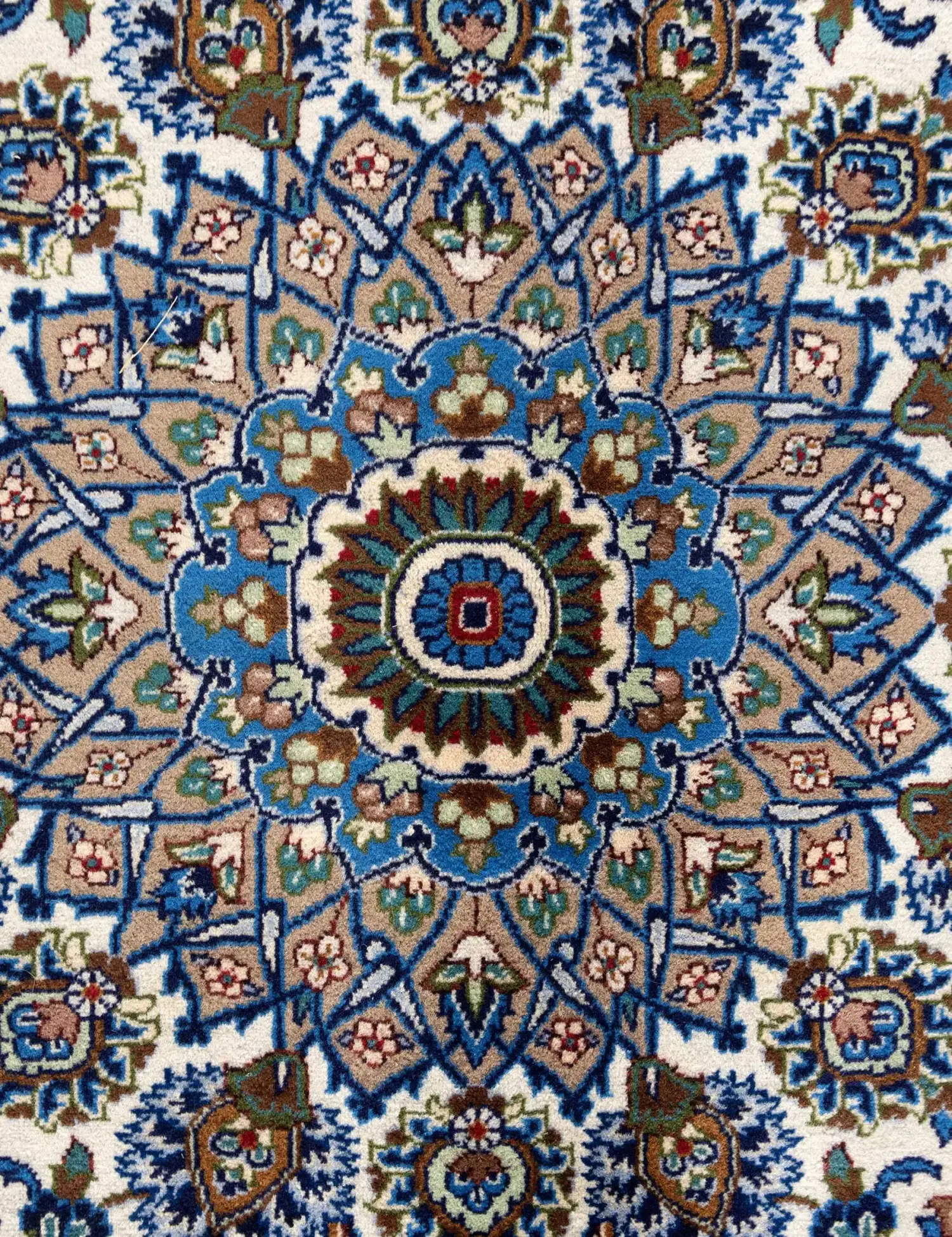Beige Persia Kashan 341 x 243 cm - Unique Handmade Carpet
