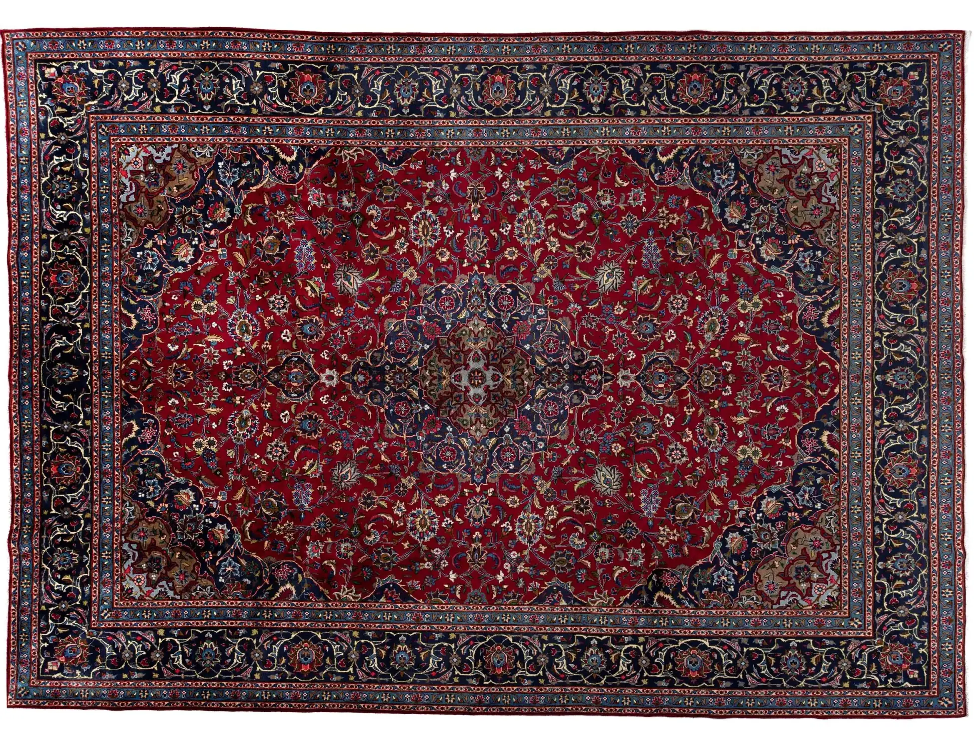 Rosso Persiano Kashan 395 x 293 cm - Tappeto unico fatto a mano