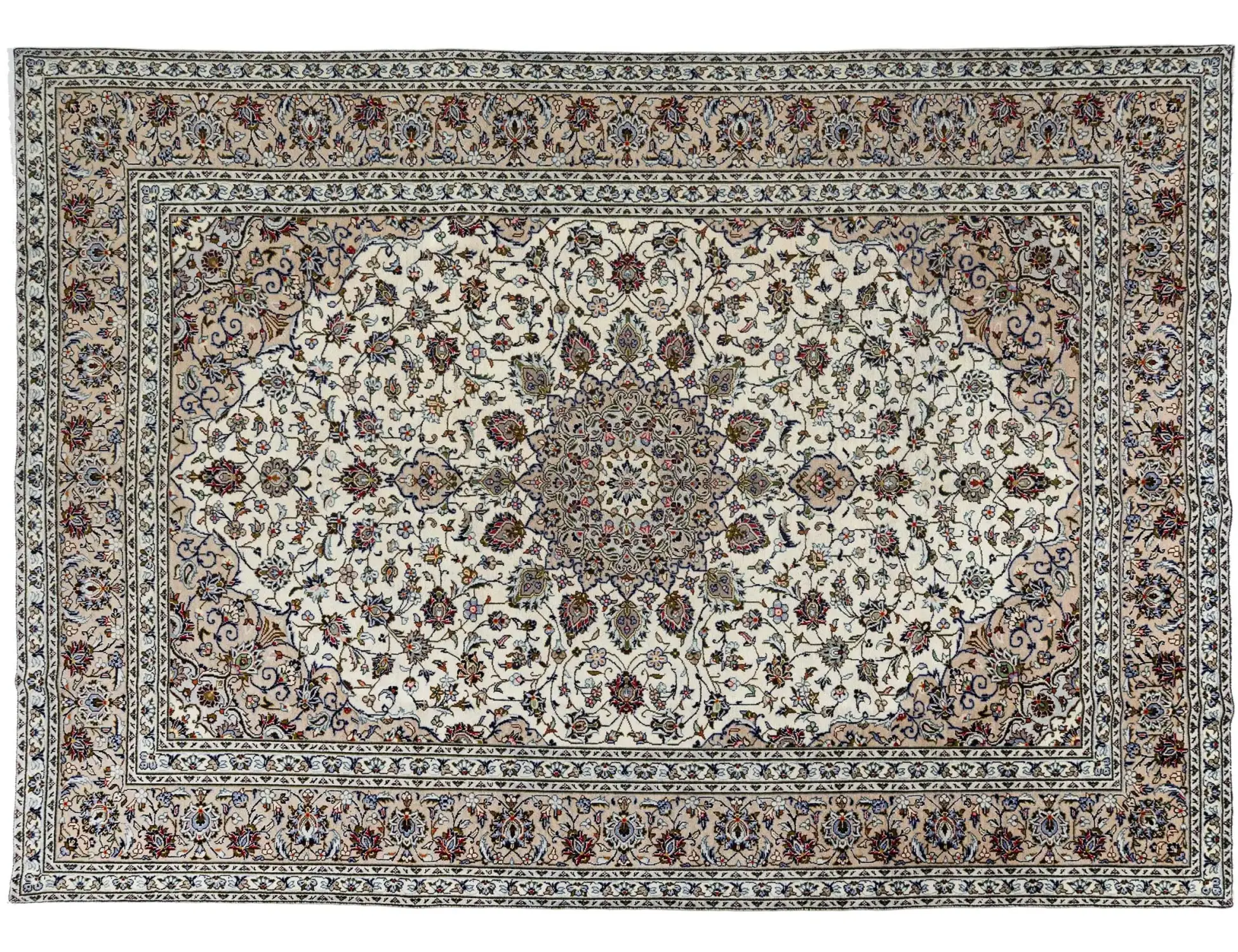 Beige Perzië Perzisch Tapijt 342 x 246 cm - Uniek handgemaakt tapijt