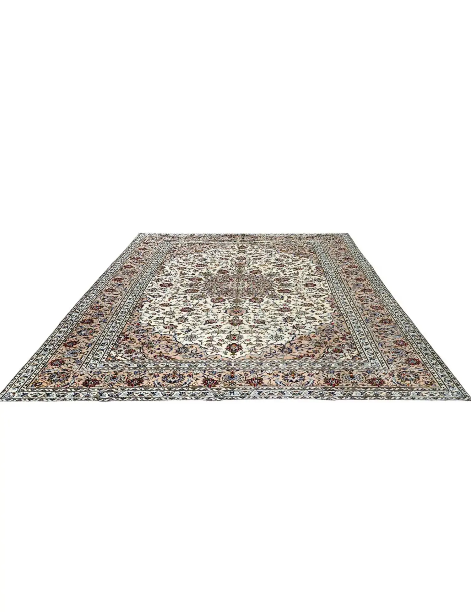 Beige Persien Persisk Tæppe 342 x 246 cm - Unikt håndlavet tæppe