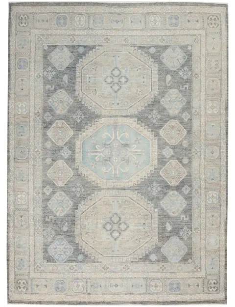 Blau Pakistan Oushak Teppich 308 x 244 cm
