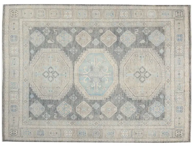 Blau text_origin_4 Oushak Teppich 308 x 244 cm