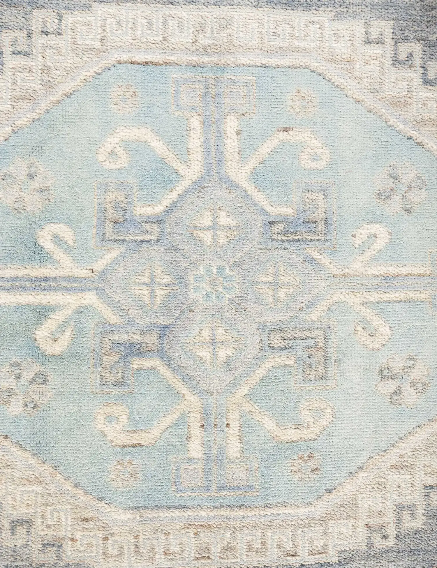 Blau text_origin_4 Oushak Teppich 308 x 244 cm - Einzigartiger handgefertigter Teppich