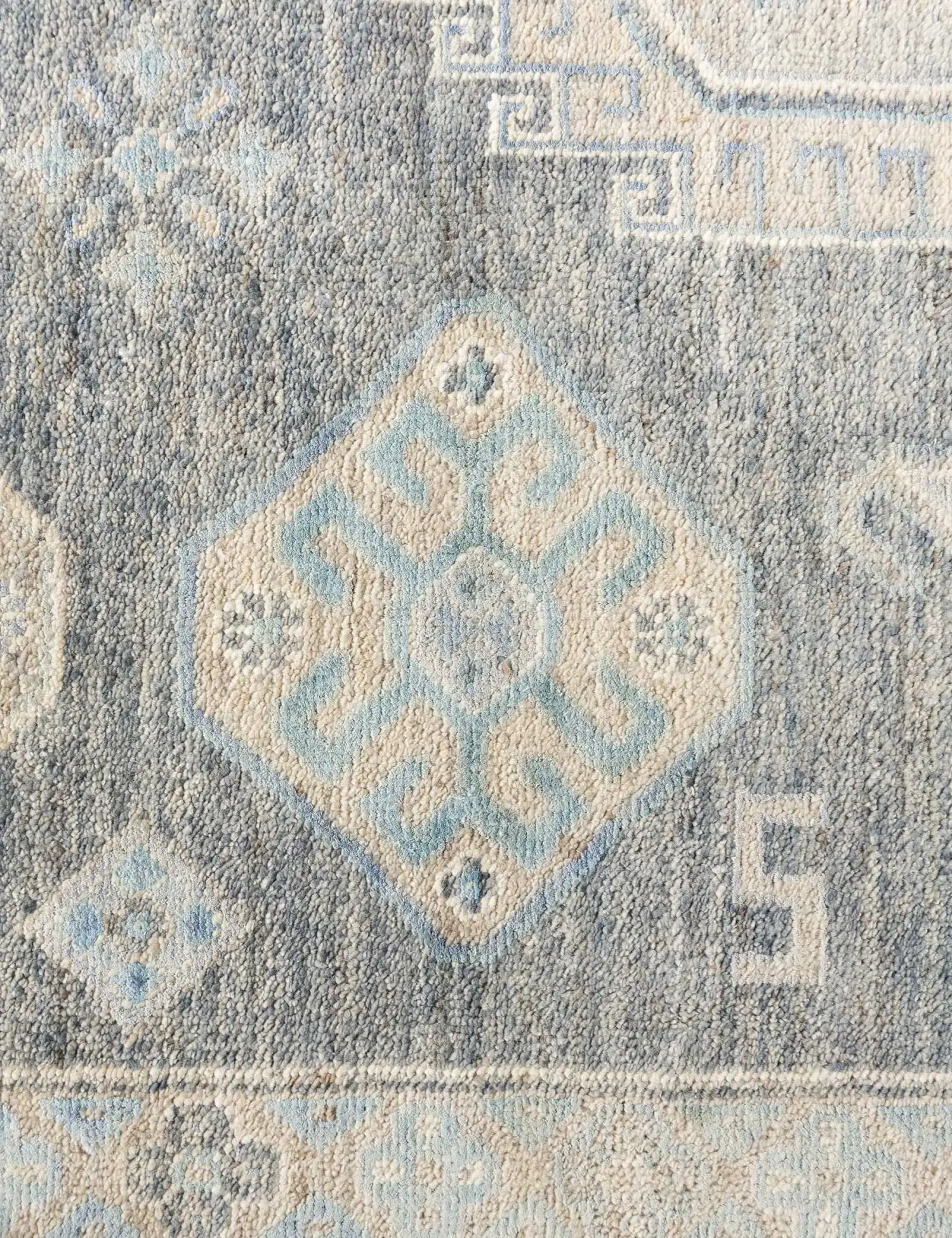 Blau text_origin_4 Oushak Teppich 308 x 244 cm - Einzigartiger handgefertigter Teppich