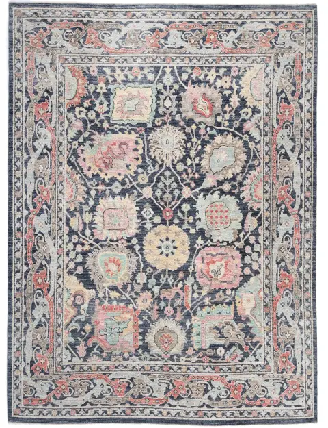 Blau Pakistan Oushak Teppich 309 x 242 cm