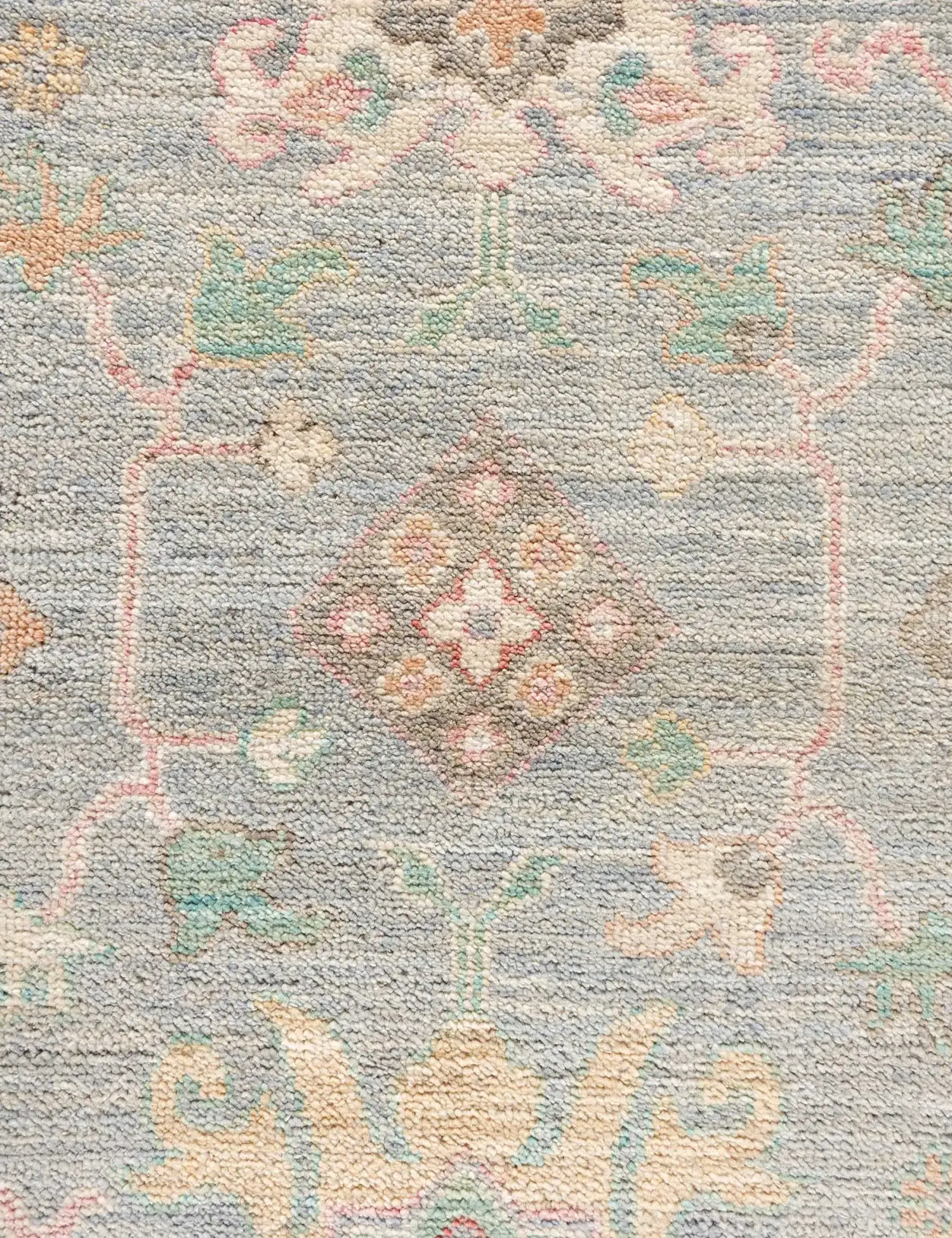 Grau text_origin_4 Oushak Teppich 368 x 294 cm - Einzigartiger handgefertigter Teppich