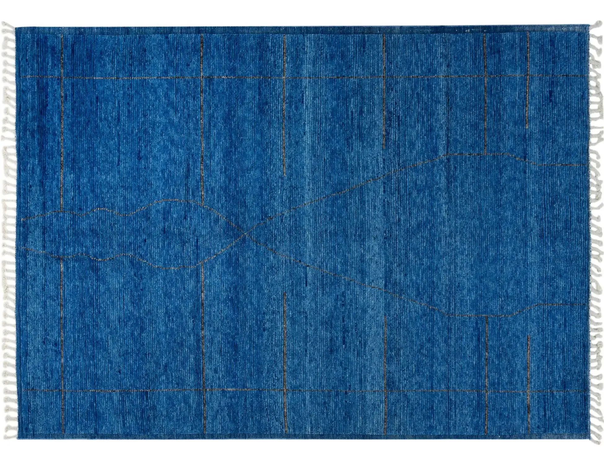 Blå text_origin_4 Oushak teppe 289 x 196 cm - Unikt håndlaget teppe