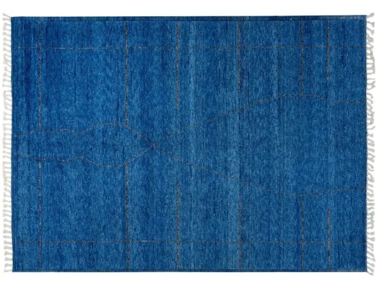 Blå text_origin_4 Oushak teppe 289 x 196 cm