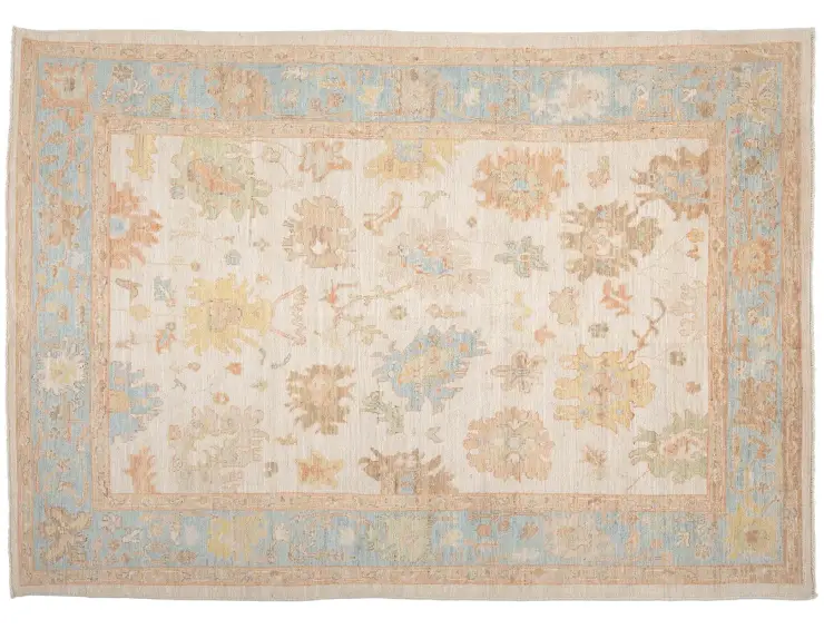 Beige text_origin_4 Oushak Teppich 278 x 185 cm