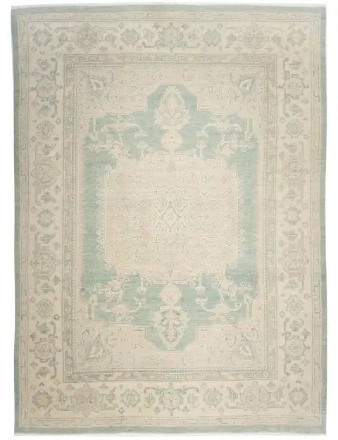 Grün Pakistan Oushak Teppich 364 x 271 cm