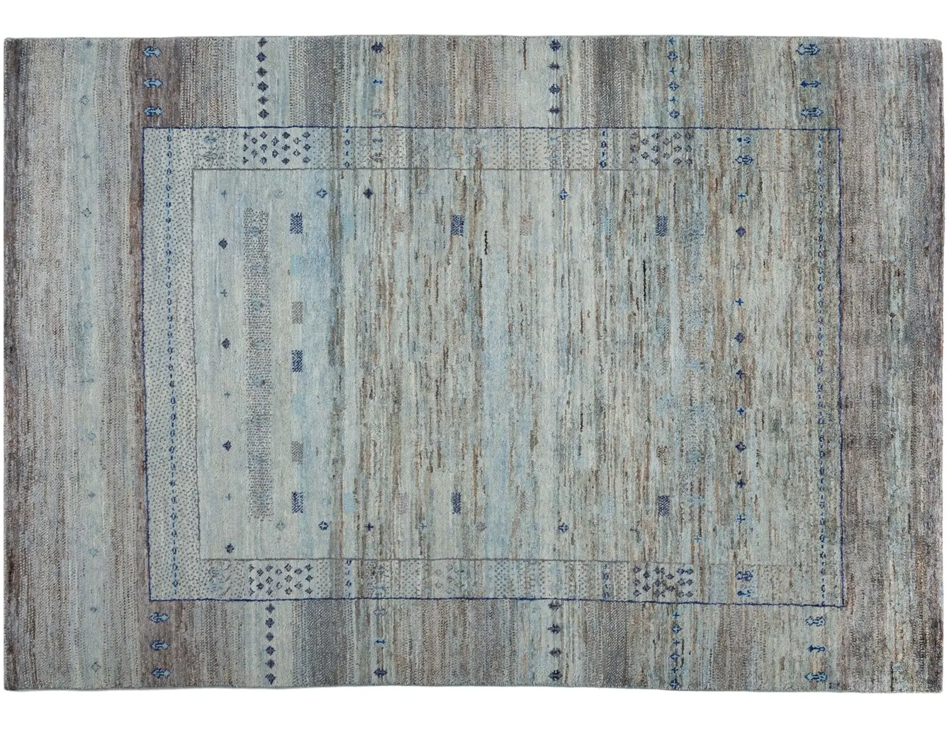 Blå text_origin_4 Gabbeh 212 x 158 cm - Unikt håndlaget teppe